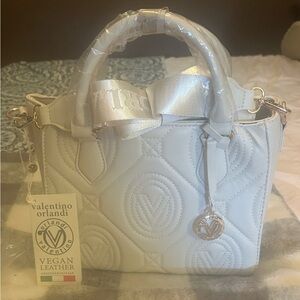 Valentino Ivory Quilted Bag with Gold Charm